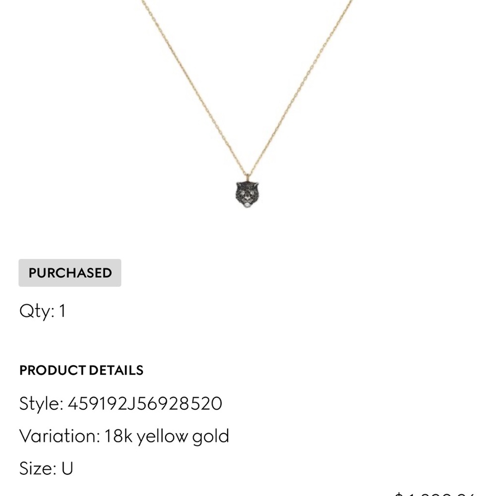 Gucci 18k Yellow Gold Necklace with diamonds